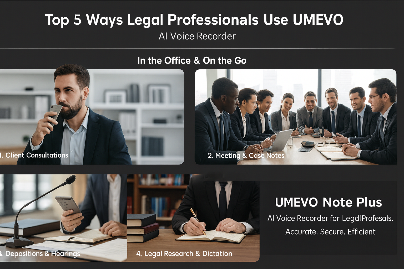 Top 5 Ways Legal Professionals Use UMEVO Note Plus AI Voice Recorder