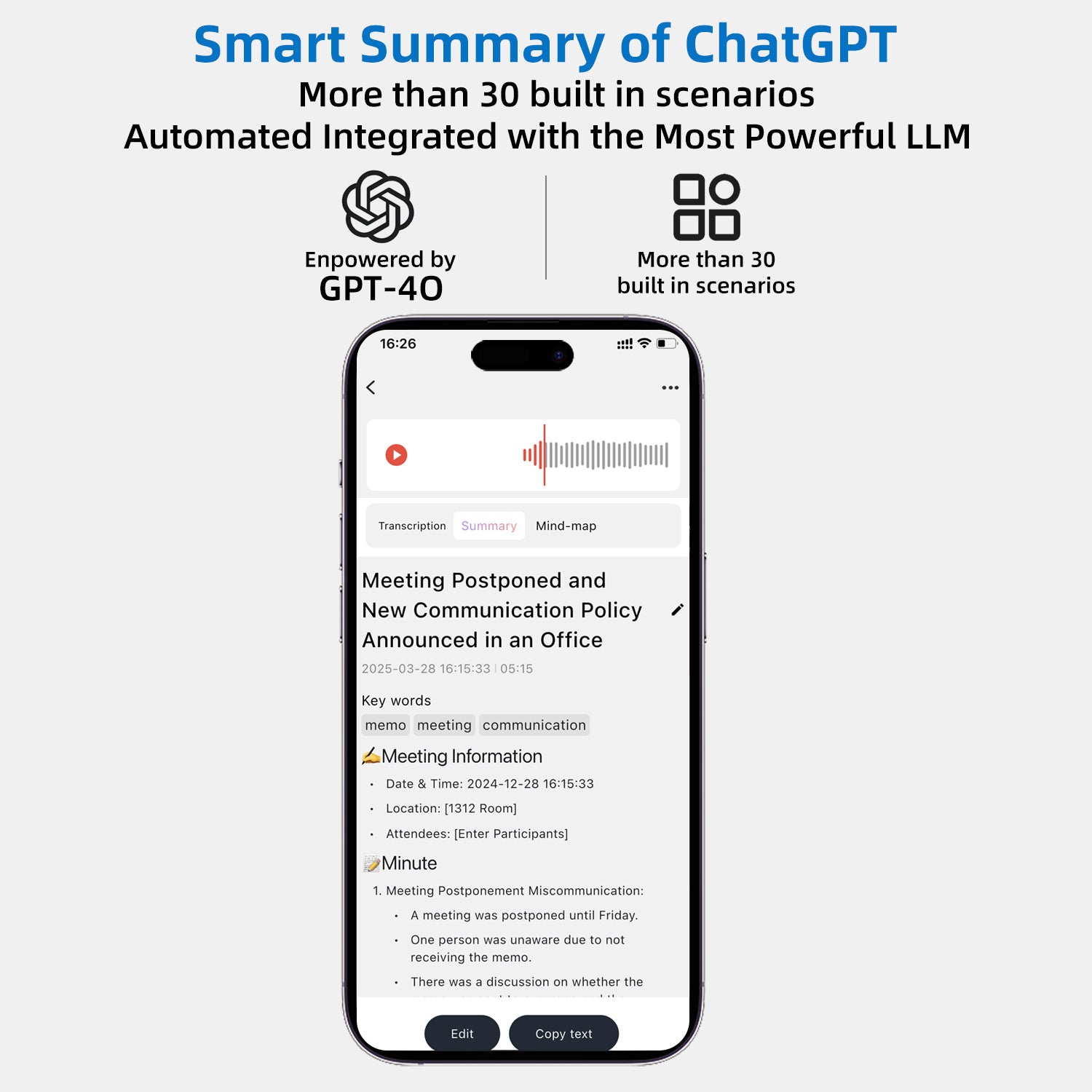 UMEVO Note - 磁気AIボイスレコーダー - 正確な翻訳とスマートな要約