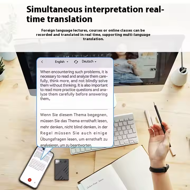 UMEVO Note - 磁気AIボイスレコーダー - 正確な翻訳とスマートな要約